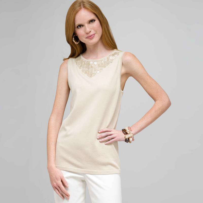 Beaded Tank, Dark Stone, large image number 0