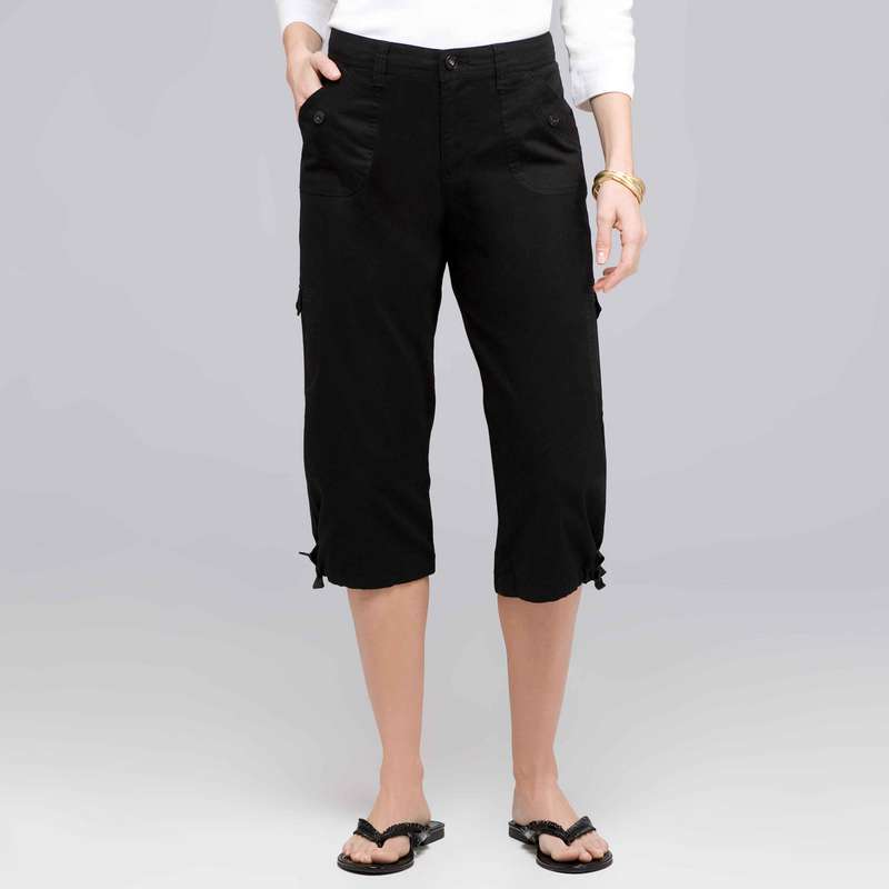 Light Weight Cargo Capri, Black, large image number 0